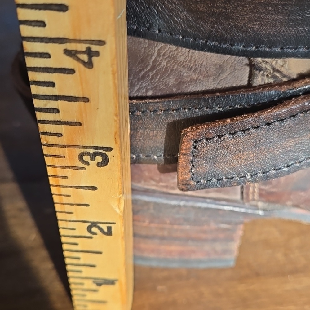 Freebird Aspen Knee High Leather Boots Straps Zip Back Brown Saddle Leather 7 - Picture 8 of 12